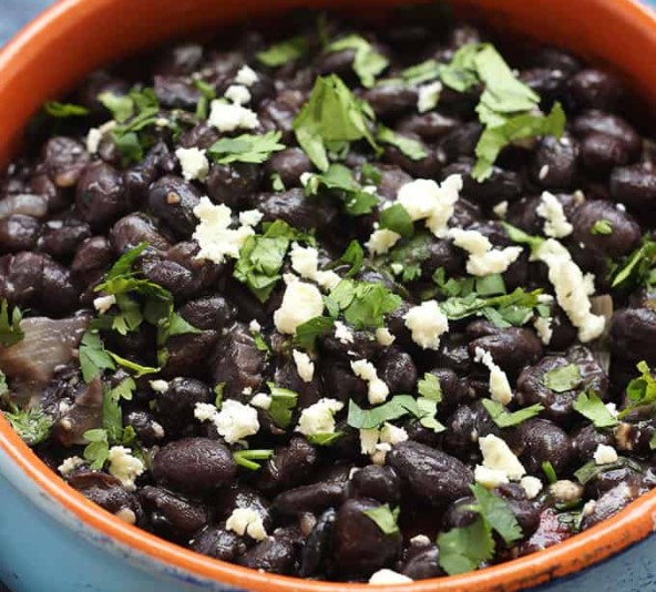 Serve with black beans