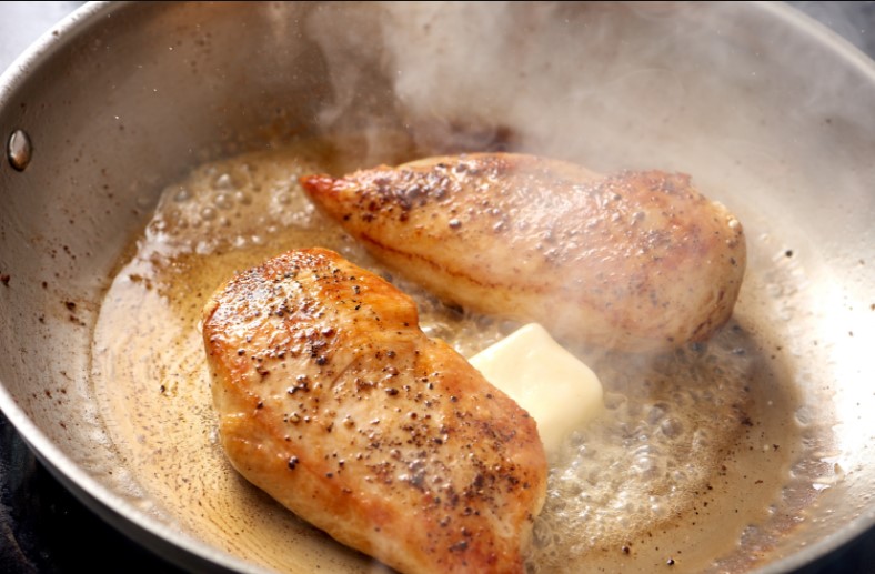 Use a large skillet to cook the chicken